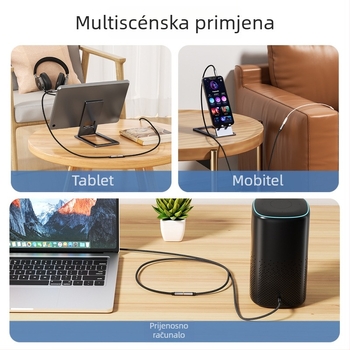 Toocki TQ-21 3,5 mm AV audio produžni kabel, pozlaćeni, jezgro od emajliranog bakra, bakreni vodič (RoHS)