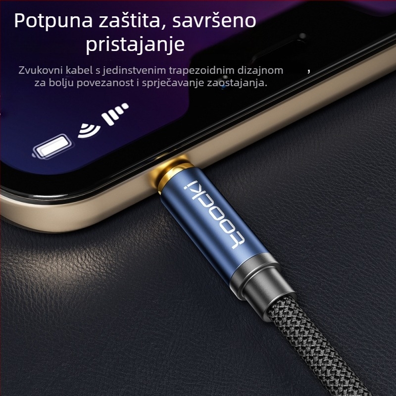 Toocki TQ-21 3,5 mm AV audio produžni kabel, pozlaćeni, jezgro od emajliranog bakra, bakreni vodič (RoHS)