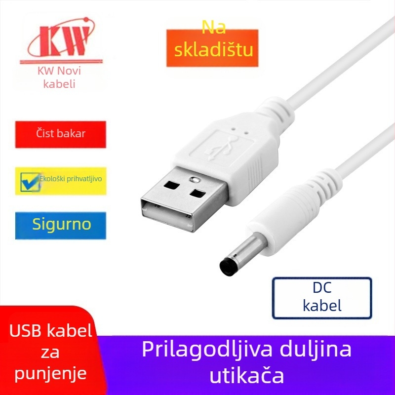 Stolna lampica s DC napajnim kabelom i dopunskim osvjetljenjem te kabelom za ubijanje komaraca — Gold Line Wei; Model DC charging line; Spoj: Napajanje kabl; Jezgro vodiča: tinirani bakar; Materijal vodiča: oksigen-free bakar
