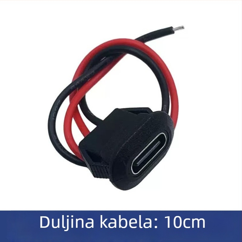 Type-C 2P ljepilo-ugrađeni ženski produžni kabel s vodootpornim konektorom, PVC izolacija, 2 jezgre, prilagodljiv presjek vodiča