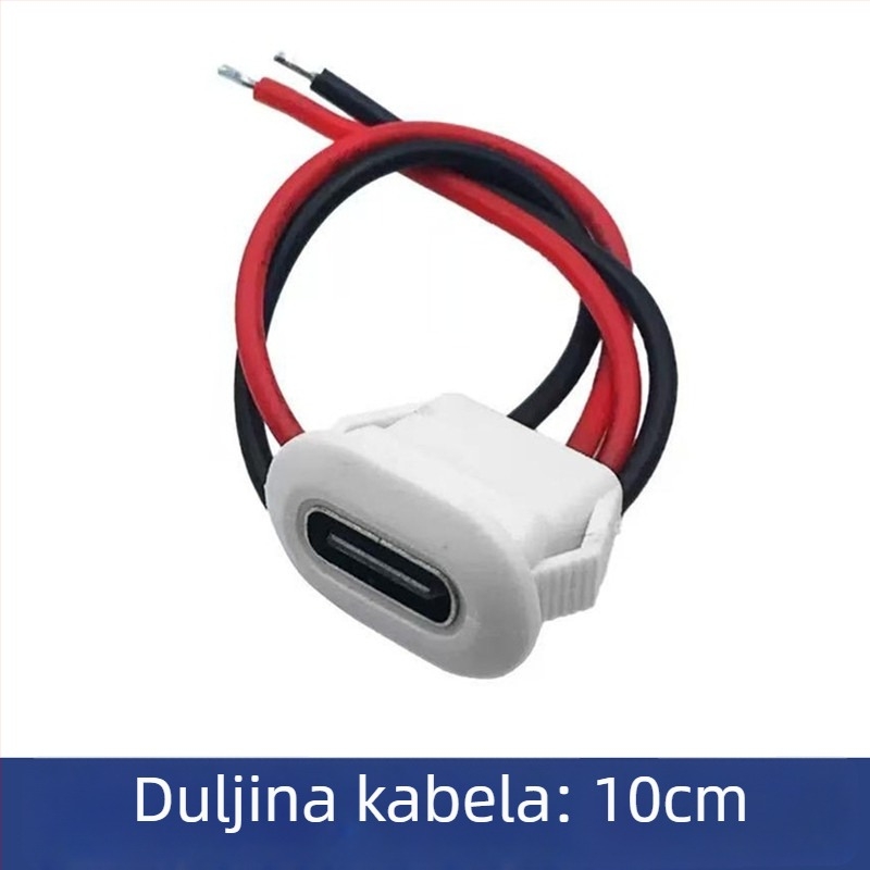 Type-C 2P ljepilo-ugrađeni ženski produžni kabel s vodootpornim konektorom, PVC izolacija, 2 jezgre, prilagodljiv presjek vodiča