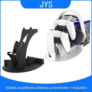 Držač za kontroler s pretincima za diskove PS5/PS4/Xbox/NSPRO – ABS, model PS5, težina 440 g