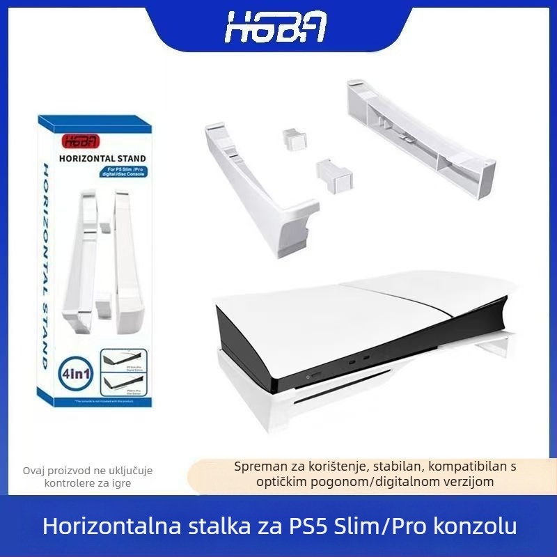 Hgba PS5 Slim/Pro vodoravni stalak za konzolu – ABS, kompatibilan s PS5 Slim i PS5 Pro