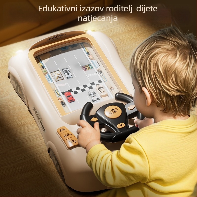 Dječji volan simulacija vožnje – edukativna elektronička stolna konzola s avanturističkim dvostrukim načinom i glazbom, za uzrast 7-14 godina