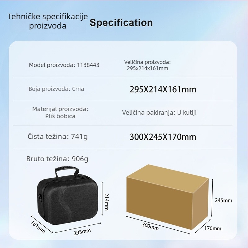 Startrc Games Torbica preko ramena za Meta Quest 3, EVA materijal, kvadratni dizajn velike kapacitete, prilagodljiv model