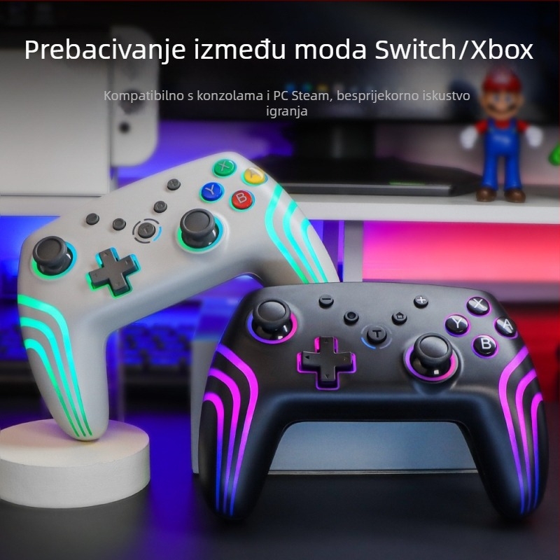 NS Pro bežični gamepad za Switch, Bluetooth, TYPE-C, šestosna vibracija, NFC, RGB osvjetljenje, kompatibilan s Androidom i iOS-om