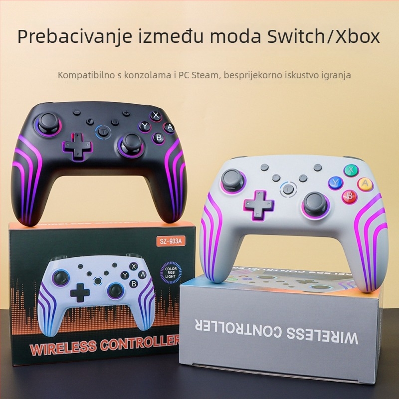 NS Pro bežični gamepad za Switch, Bluetooth, TYPE-C, šestosna vibracija, NFC, RGB osvjetljenje, kompatibilan s Androidom i iOS-om