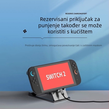 Switch2 Držač za projekciju zaslona — 4K60 HDMI video konverter, prijenosna USB-C podrška za Switch, Switch 2 i mobilne uređaje