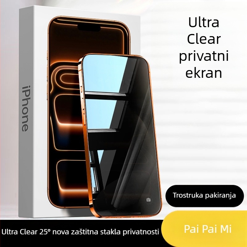 Papami zaštitnik zaslona od kaljenog stakla za iPhone 14 Pro Max – prednji, cijeli zaslon, zaštita privatnosti