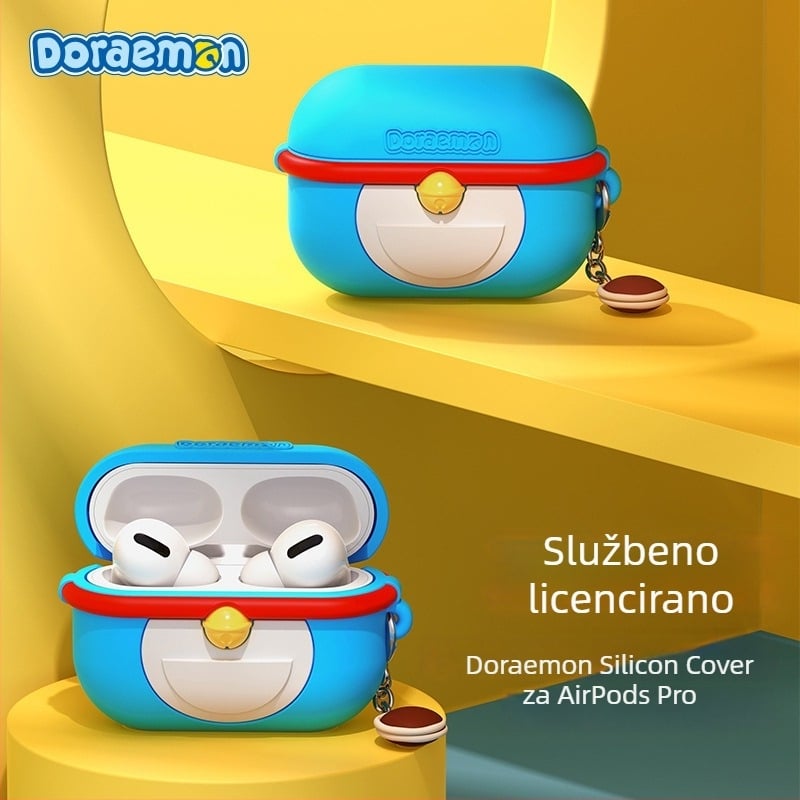 Rock Doraemon silikonska futrola za AirPods 3/Pro/Pro2 – mekano kućište s 3D reljefom, prilagodljivo, Apple kompatibilno