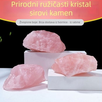 Ružičasti kvarc – kristalni neravni kamen – Runyang – 100–1200 g – moderna minimalistička dekoracija