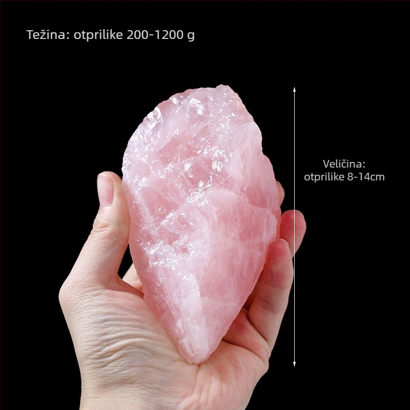 Ružičasti kvarc – kristalni neravni kamen – Runyang – 100–1200 g – moderna minimalistička dekoracija