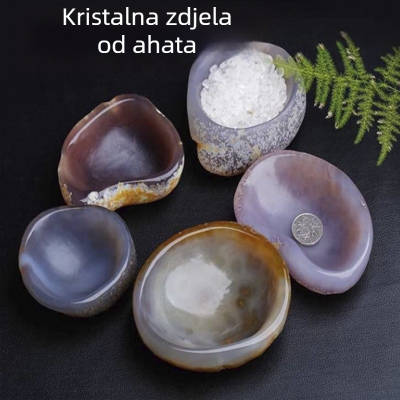 Ahatna zdjela — moderni minimalistički dizajn, kristalni materijal, originalna kamena rezba; pogodno kao poklon za putna sjećanja i novi dom (Materijal: agat; Kategorija: ahatna zdjela; Stil: moderni; Tip materijala: kristal; Prigode: putna sjećanja, novi 