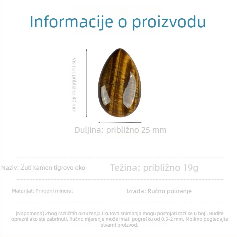 Prirodni kristalni sirovi kamen tigrovo oko — ručni kamen, mineralni primjer, ukras za jogu i kreativan poklon