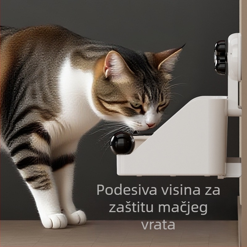 Fafa Meow viseća posuda za mačke s usisnom čašom, zidna posuda u obliku UFO-a, dvostruka posuda, prilagodljiva visina, zaštita vrata, keramička posuda za hranu mačaka