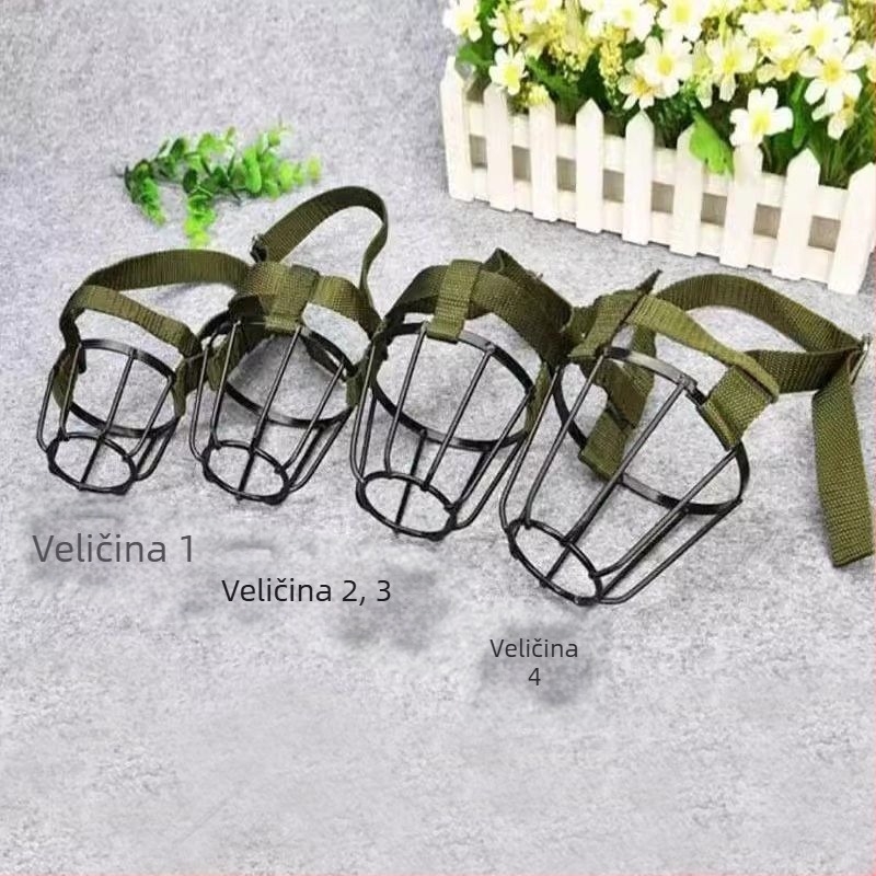 Metalni pseći njušak, protiv ugriza, omogućuje ispijanje vode, za velike i srednje pse