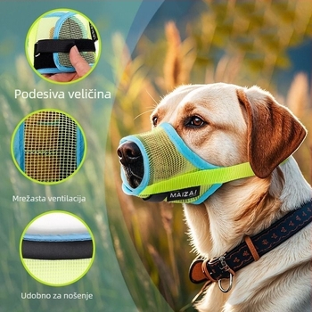 Botnića za psa za šetnju, prozračni materijal, prilagodljiva, protiv ugriza, protiv gutanja