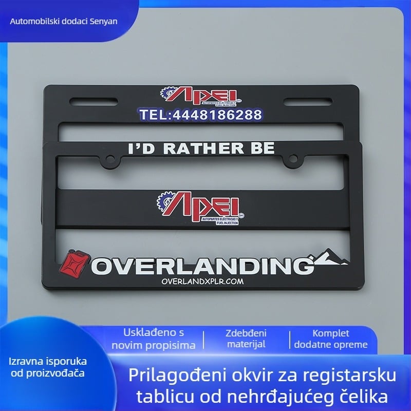 ABS okvir za registracijsku pločicu, univerzalni, model SY227abs, materijal plastika, broj dijela SY227abs, marka Sen yan, prilagodba dostupna