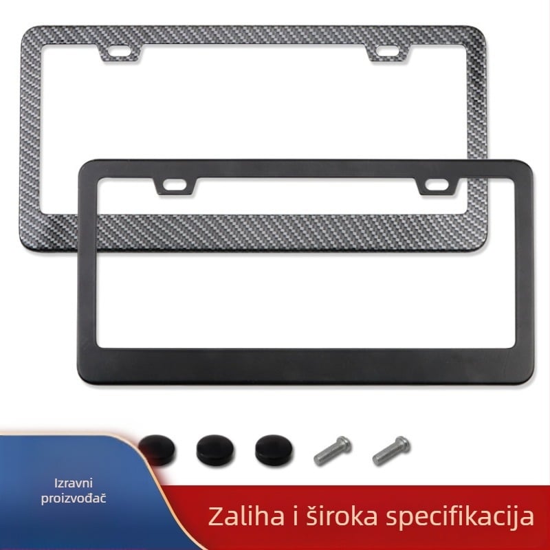 Okvir za registarsku oznaku s uzorkom karbonskih vlakana | Nehrđajući čelik | Za američke propise