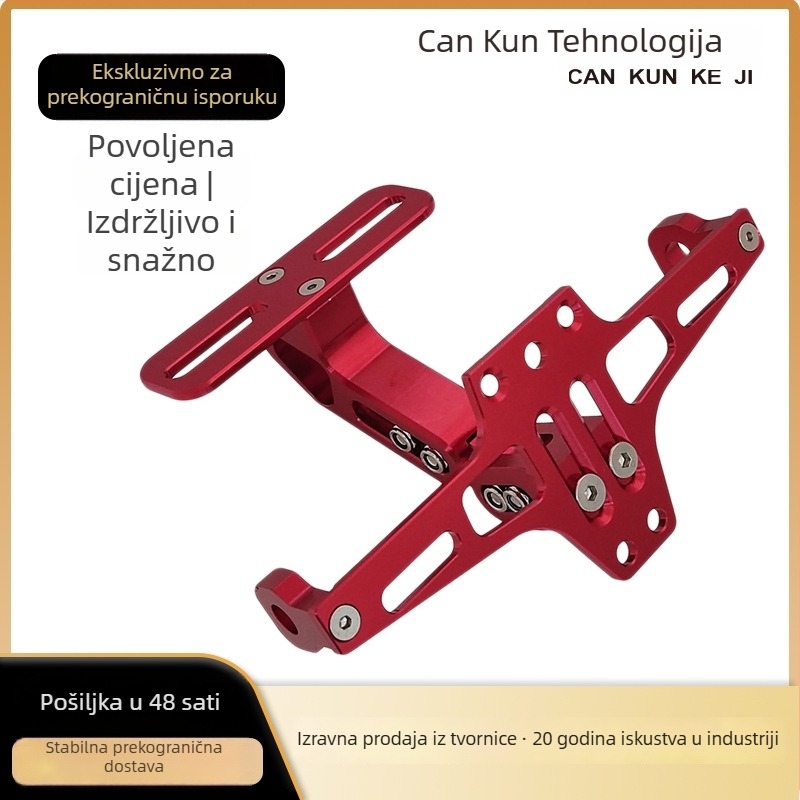 CPJ-01 Univerzalni stražnji nosač registarske pločice za motocikl, CNC aluminijska legura, sklopni teleskopski