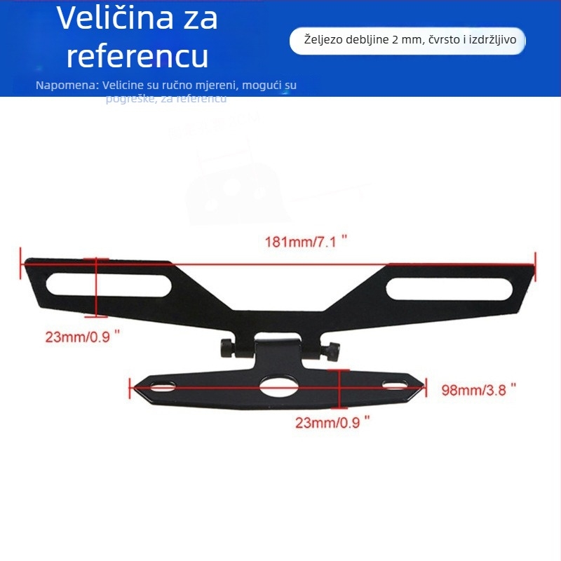 Skupšt držač stražnjeg svjetla i registarske pločice za motocikl – universalno, od željeza, RS marka, RS-0120