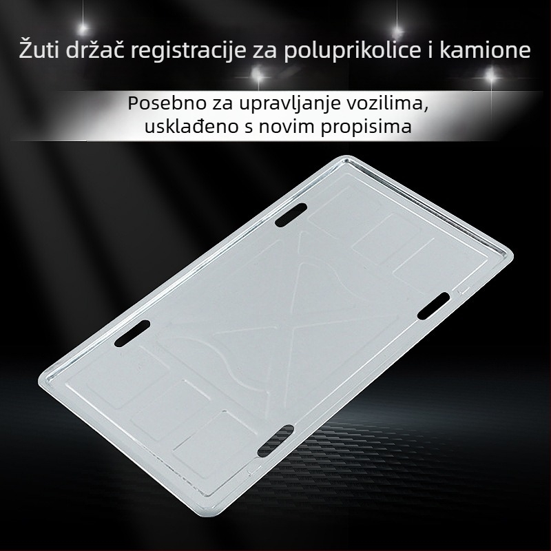 Okvir za registarsku pločicu kamiona od nehrđajućeg čelika • Univerzalan za kamione • Materijal: nehrđajući čelik • Broj dodatka: DC • Marka: Ji Dingchang