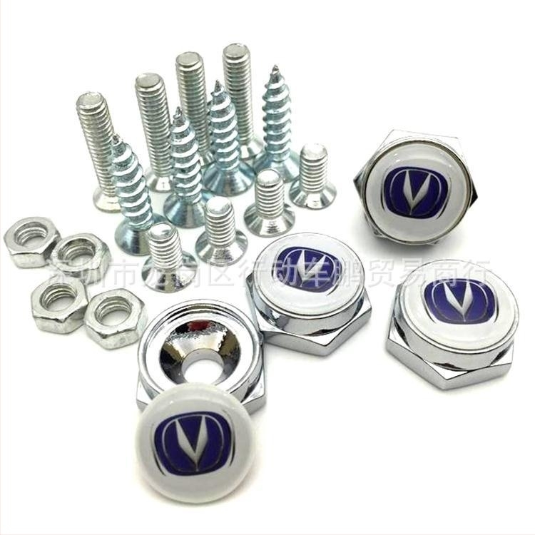 Nehrđajući čelični vijci za montažu registarske tablice s zaštitnim brtvama protiv krađe i kapicama za okvire registarskih tablica Chang'an; univerzalna kompatibilnost