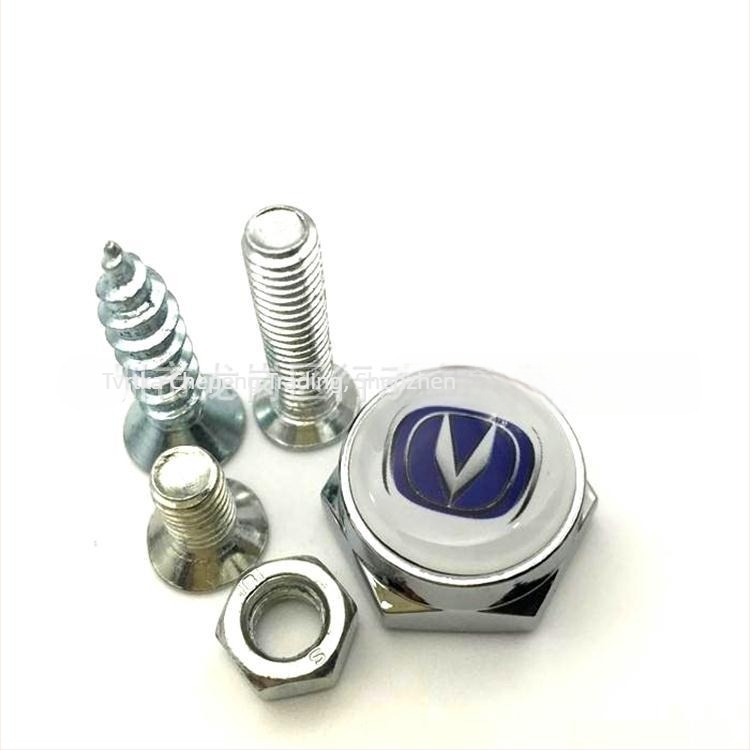 Nehrđajući čelični vijci za montažu registarske tablice s zaštitnim brtvama protiv krađe i kapicama za okvire registarskih tablica Chang'an; univerzalna kompatibilnost