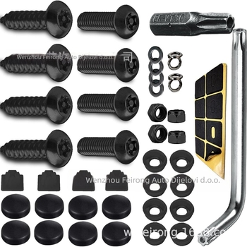 Feirong 304 nehrđajući čelik — okvir za američku registarsku ploču sa vijcima i kopčom, univerzalna kompatibilnost