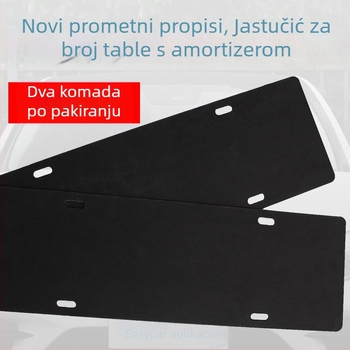 Protizvučna podloga za okvir registarske pločice – spužvasti jastučić i zvučna izolacija; zaštitna naljepnica za okvir pločice; univerzalna kompatibilnost