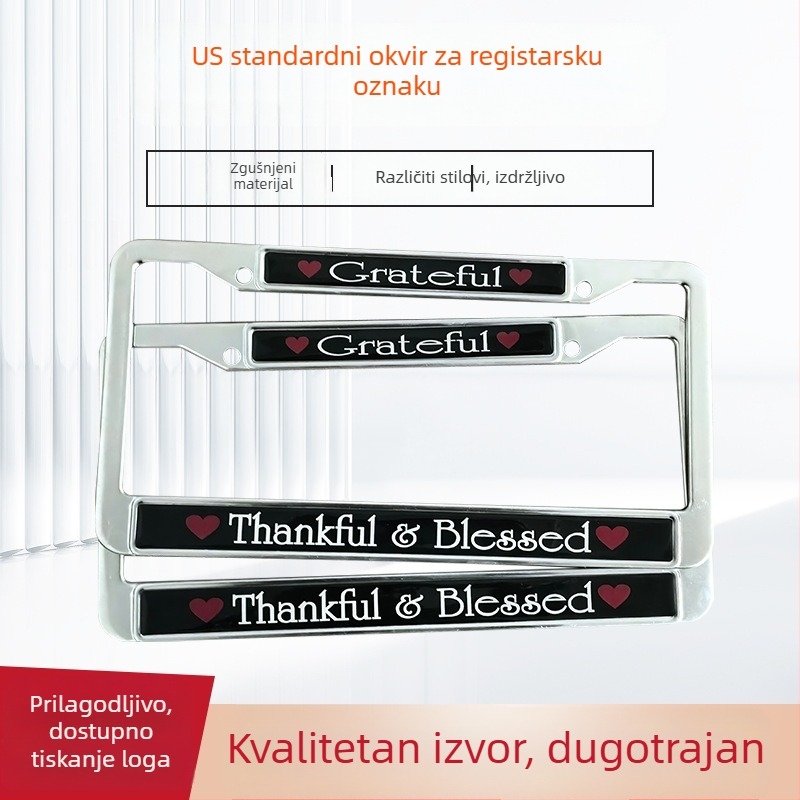 Plug-in okvir za registarsku pločicu; Materijal: nehrđajući čelik, magnezijev spoj, aluminijski spoj, ABS; Kompatibilni modeli: mali auto; Broj pribora: 01