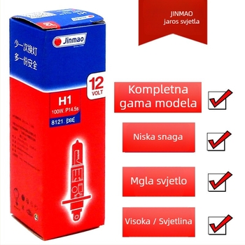 H3 LED auto prednja svjetiljka – 55/100 W, 12/24 V, 6000 lm, stakleni poklopac lampe