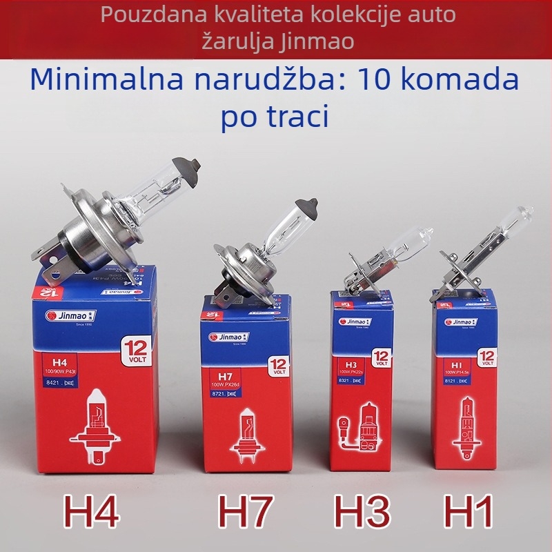 H3 LED auto prednja svjetiljka – 55/100 W, 12/24 V, 6000 lm, stakleni poklopac lampe