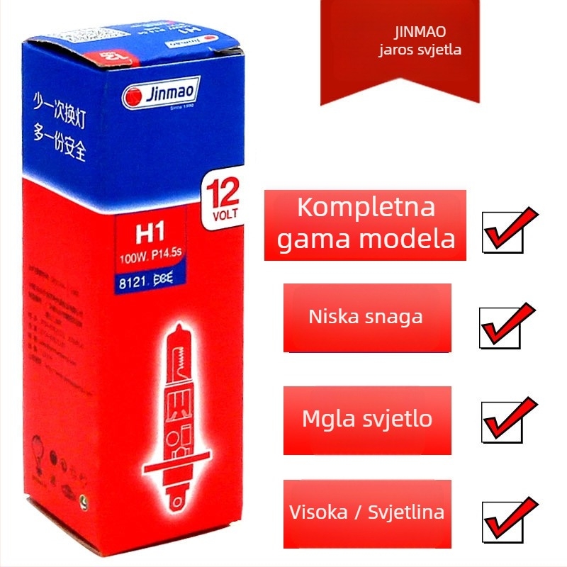 H3 LED auto prednja svjetiljka – 55/100 W, 12/24 V, 6000 lm, stakleni poklopac lampe