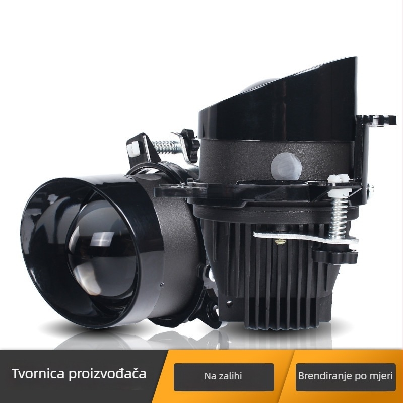 Automobilska LED svjetla za maglu s dvostrukim lećama, fisheye, bijela i žuta svjetlost, integrirani daleki i bliski snop, vodootporno prednje magleno svjetlo