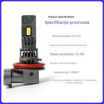 L51-H11 LED prednje svjetlo za maglu, visoka svjetlost, Plug-In, 3570 šestojedro samodekodiranje