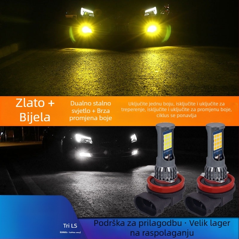 Prednje LED svjetlo za maglu 3030, 12V, kompatibilno s 9005, H11, H8, 9006, H7, 881, 880, H3, H1, 600 lm