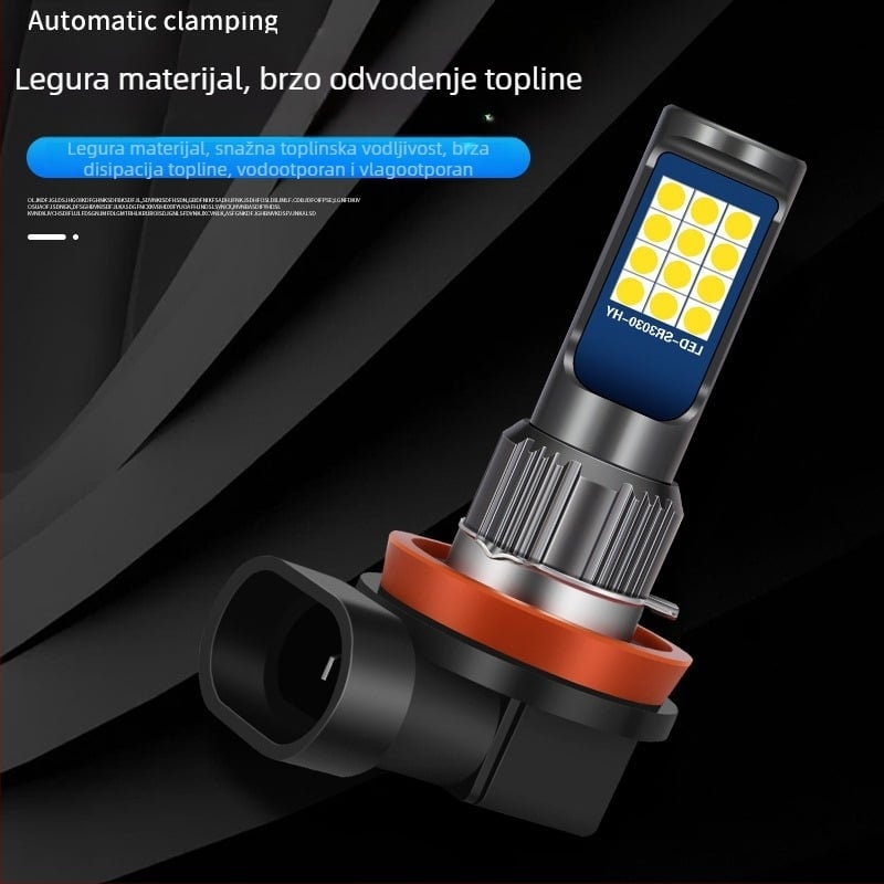 Prednje LED svjetlo za maglu 3030, 12V, kompatibilno s 9005, H11, H8, 9006, H7, 881, 880, H3, H1, 600 lm