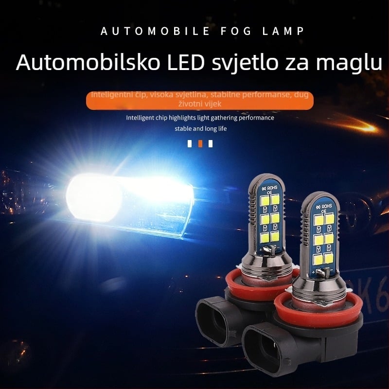 LED prednja svjetla za maglu automobila H8 H11 9005 9006 H4 H7 H3 Visoke snage 9-80V Širok raspon napona