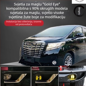 Univerzalni okrugli zlatni set svjetala za maglu – prednja svjetla magle, visoka svjetlost, kompatibilno s većinom modela vozila