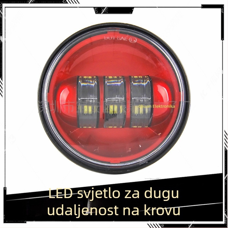 Prednje LED svjetlo za maglu, 30W, 1400 lm, 12-24V, lijevano aluminijsko, kompatibilno s Harley-Davidson Road King Fat Boy