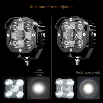 LED svjetlo 50W za terenska vozila, montirano na A-stup, prednje svjetlo za motocikle i električna vozila, aluminijska legura, model GZ12