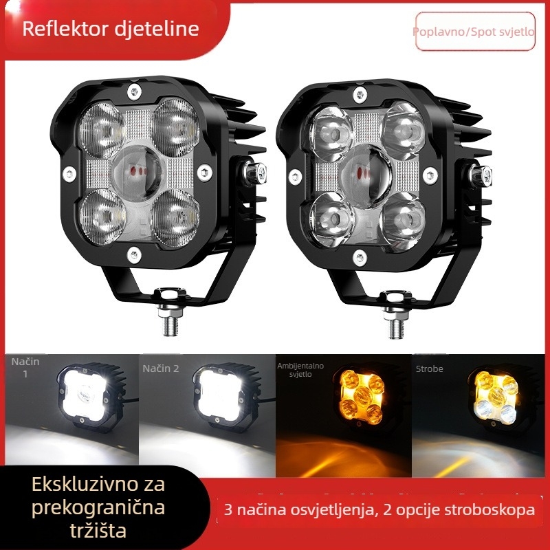 LED svjetlo 50W za terenska vozila, montirano na A-stup, prednje svjetlo za motocikle i električna vozila, aluminijska legura, model GZ12