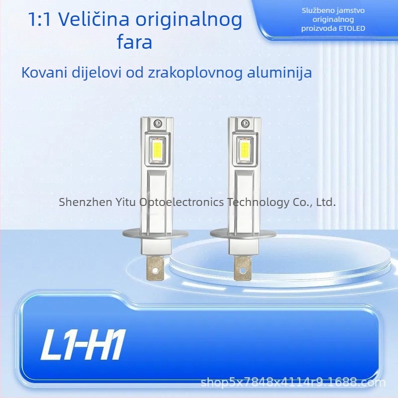 1:1 LED prednje auto svjetlo H1 s lampom za maglu, 12V 15W, integrirano prednje svjetlo, izravno priključivanje