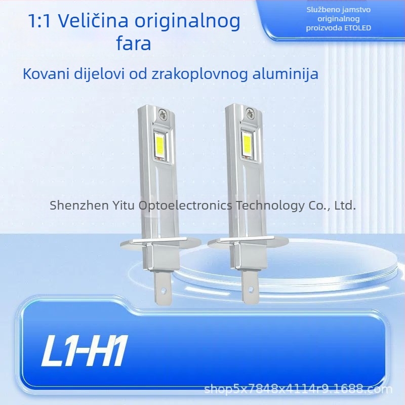 1:1 LED prednje auto svjetlo H1 s lampom za maglu, 12V 15W, integrirano prednje svjetlo, izravno priključivanje