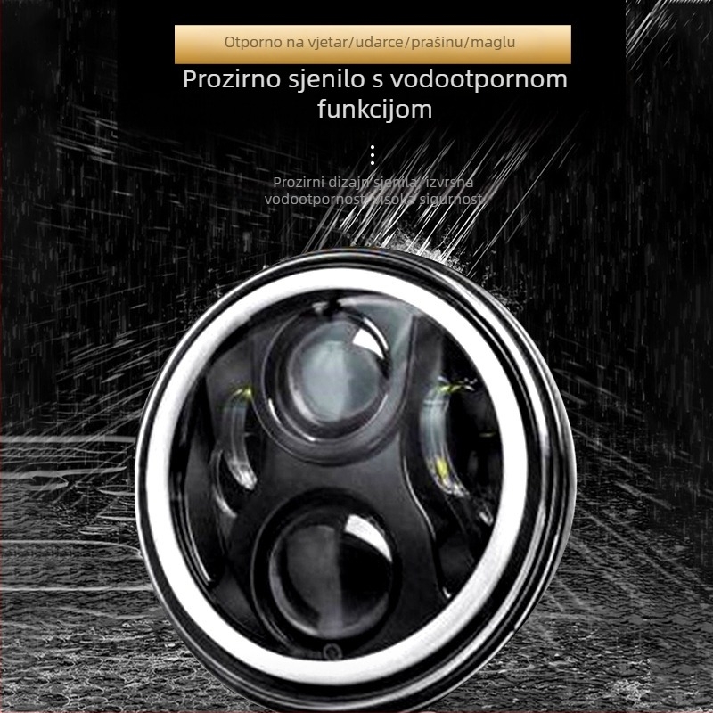 Wrangler 7-inčni RGB LED prednja svjetla za Wrangler s bijelo-žutim pokazivačem, 4 LED, 7 boja, off-road svjetlo i blistavo magleno svjetlo