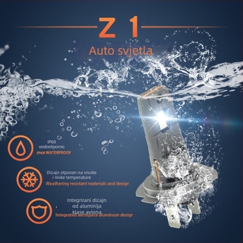 H4 LED prednje svjetlo za auto s ventilatorom i dekodiranjem, inline integracija, izravna zamjena halogena, aluminijsko kućište, 55W, 9–36V, 11000lm, IP67, 30.000 sati