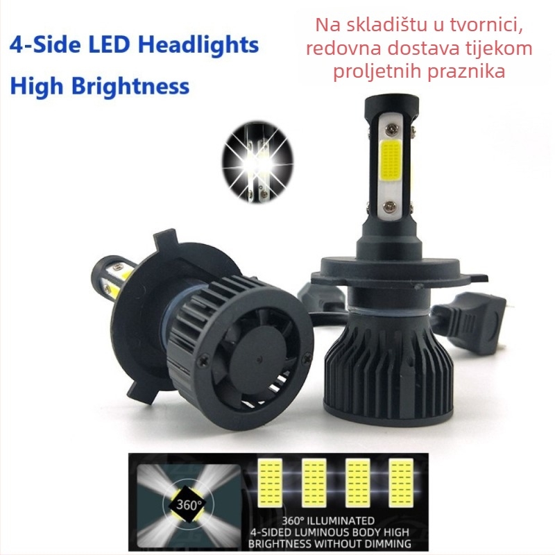 Auto LED far V7 s četverostrukim COB LED-om i integriranim visokim/nižim snopom, 48W, 4800LM, 12V