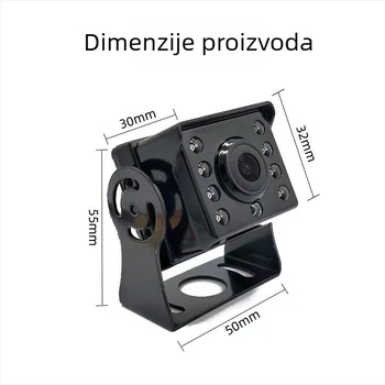 Kamera simulacije za kamione i autobuse, model 7030, 12V napajanje, 70° kut, rezolucija 300000, plastično kućište
