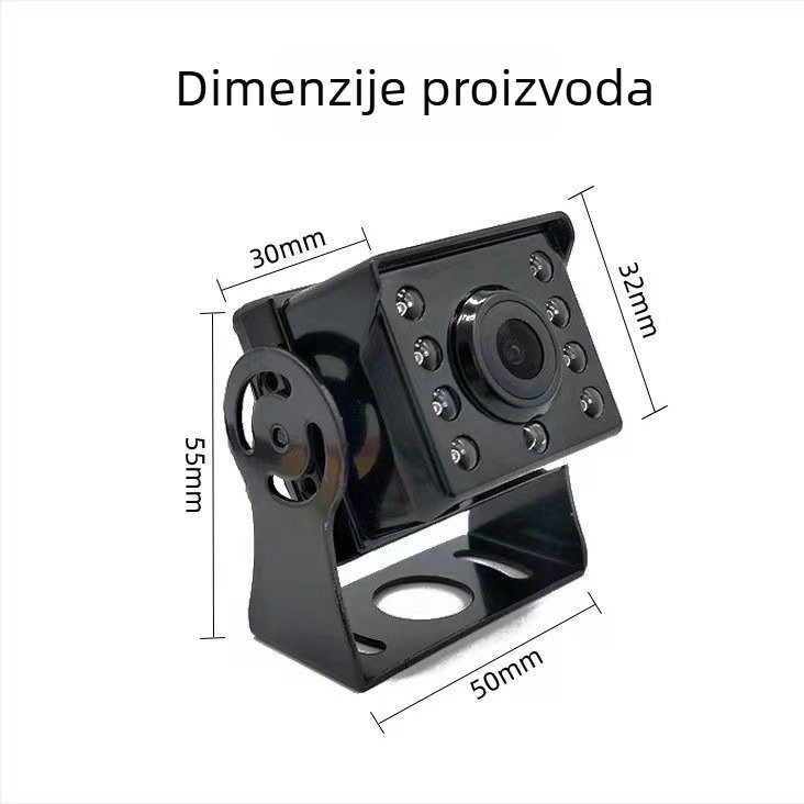 Kamera simulacije za kamione i autobuse, model 7030, 12V napajanje, 70° kut, rezolucija 300000, plastično kućište